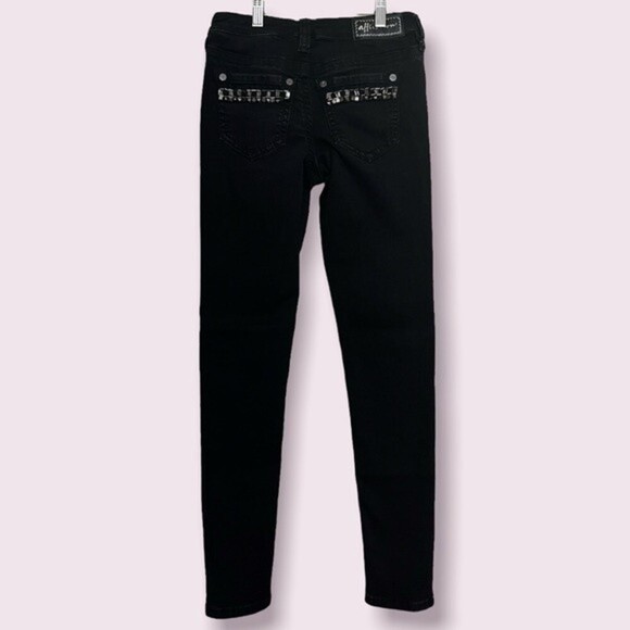 Affliction Raquel Low Rise Black Skinny Jeans Beaded Denim Womens Size 25 - Picture 3 of 12